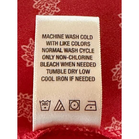 West Kei Red Boho Print Button-Front Top – Size L - Picture 7 of 7